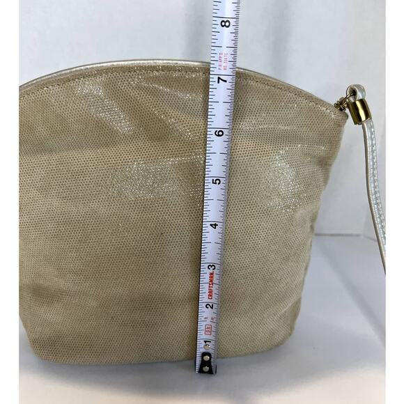 Valerie's Handbag, Tan shimmer Leather crossbody bag, zipper - Picture 6 of 9